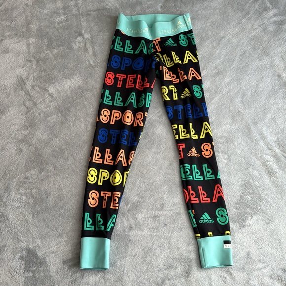 👋🎯Adidas StellaSport Multicolured AOP Womens Gym Training Tights Size XS - Picture 4 of 15